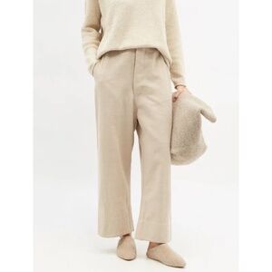 Lauren Manoogian wide-leg wool twill trousers in cream